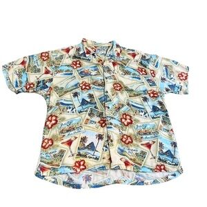 VINTAGE Big Dog Hawaiian Shirt 3X Aloha Button Front